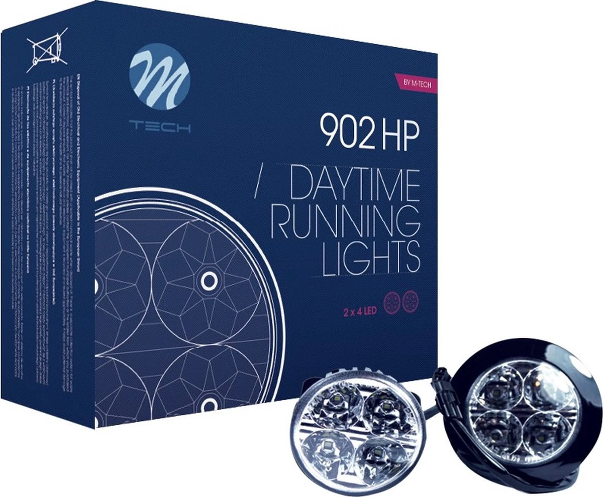 M-Tech LED Dagrij Verlichting Set - Rond: 70mm 5 M-Tech LED Dagrij Verlichting Set - Rond: 70mm - Afbeelding 3