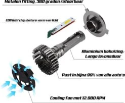 Merkloos H7 LED Autolamp - LED Verlichting - Koplamp/Mistlamp - Auto/Scooter/Motor - 12V - 30 Watt - 10000 Lumen - 6500 K - Universeel - Set Van 2 Stuks -Auto-Onderdelen 1200x990 4