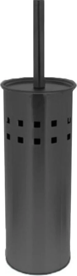 Merkloos Toiletborstel RVS - Wcborstel Rvs - RVS Toiletborstel In Houder - Toiletborstelhouder - Wc Borstel - Toiletborstel Zwart