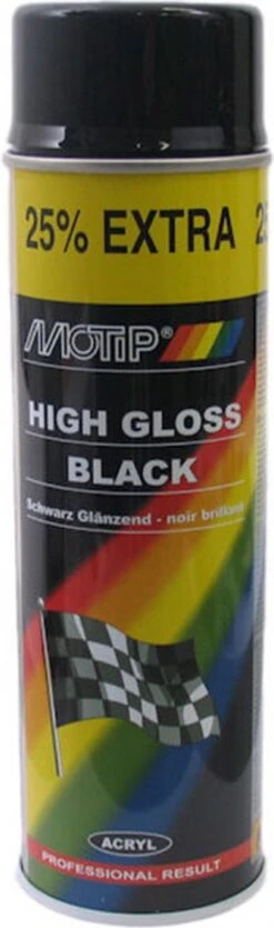 MoTip Hoogglans Zwart Spuitbus 500ml -Auto-Onderdelen 355x1200
