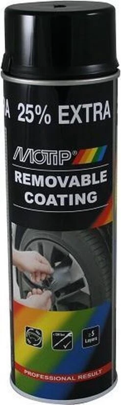 MoTip Plastidip HOOGGLANS ZWART Spray 500ml -Auto-Onderdelen 359x1200