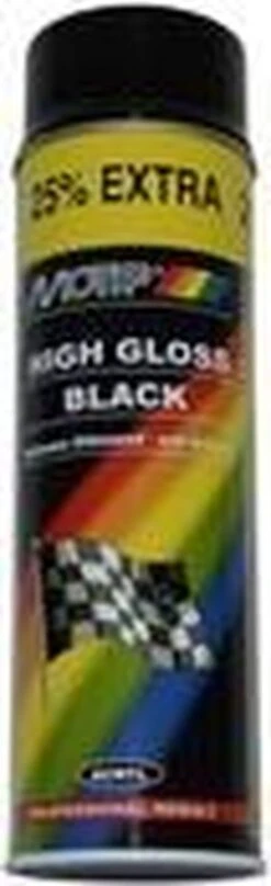 MoTip Hoogglans Zwart Spuitbus 500ml -Auto-Onderdelen 367x1200