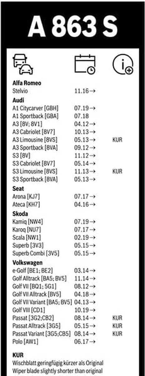 Bosch Aerotwin A863S Ruitenwissers Voorruit 650 En 450 Mm 4 Bosch Aerotwin A863S Ruitenwissers Voorruit 650 En 450 Mm - Afbeelding 2