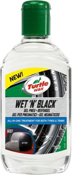 Turtle Wax Wet N Black Tyre & Trim Gel - Bandenonderhoud - Bandenreiniger - Banden En Kunststof Behandeling - 300ml