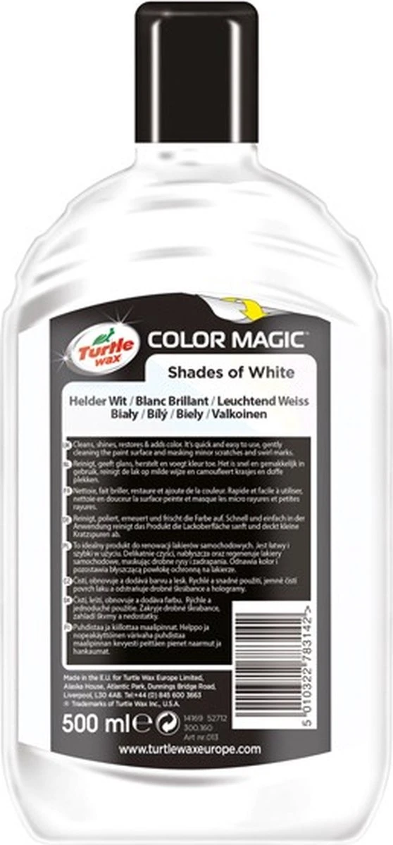 Turtle Wax 52712 Color Magic Bright White Wax - 500ml - Wit 8 Turtle Wax 52712 Color Magic Bright White Wax - 500ml - Wit - Afbeelding 6