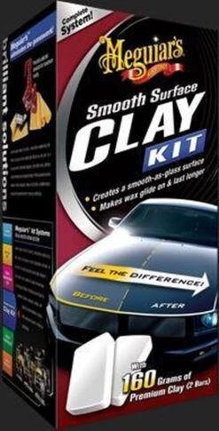 Meguiars G1016 Smooth Surface Clay Kit Bevat Twee 80gr Clay Bars, 473ml Quik Detailer + Microfiber Towel