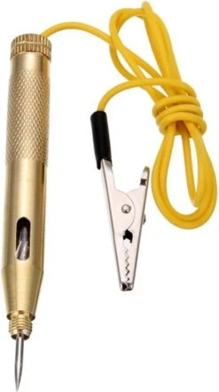 Spanningzoeker - Auto - Brommer - Boot - 6-12V - Messing - Met Lampje En Snoer