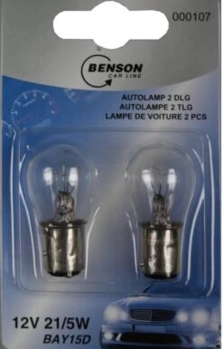 Benson P21/5W 12V Bay15D Achterlicht + Remlicht - 2 Stuks -Auto-Onderdelen 767x1200