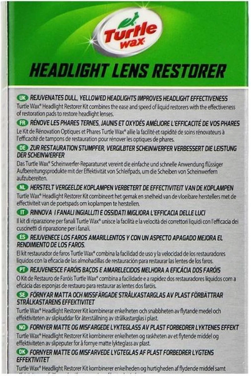 Turtle Wax TW 51768 Headlight Restorer Kit 8 Turtle Wax TW 51768 Headlight Restorer Kit - Afbeelding 6