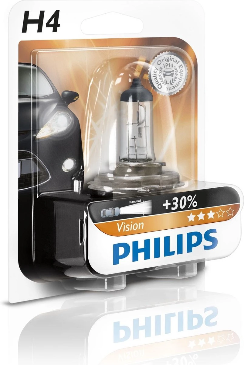 Philips Vision Halogeenlamp - H4 Autolamp - 12V 9 Philips Vision Halogeenlamp - H4 Autolamp - 12V - Afbeelding 7
