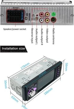 TechU™ T42 Autoradio 1 Din 4.1 Inch + Afstandsbediening En Stuurwiel Bediening – Bluetooth – USB – AUX – SD – FM Radio – Handsfree Bellen – Autoradio Met Scherm – Stembediening -Auto-Onderdelen 822x1200 1