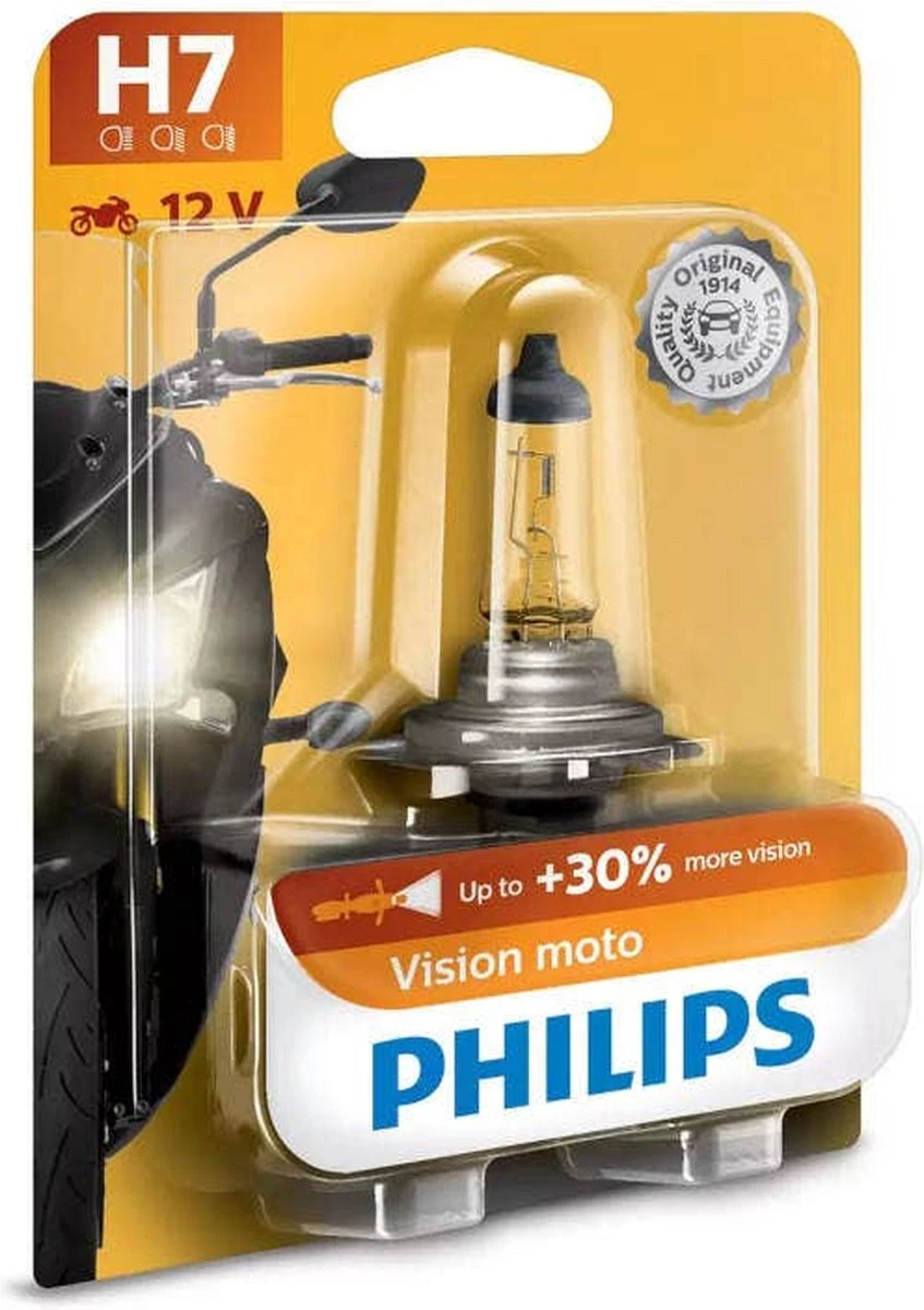 Philips Motorlamp H7 Vision Moto 12v/55w Wit 3 Philips Motorlamp H7 Vision Moto 12v/55w Wit