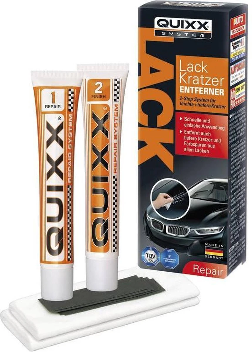 Quixx Scratch Remover / Krasverwijderaar (25g Polish/25g Finish/2 Doekjes/4 Schuurpapier) 7 Quixx Scratch Remover / Krasverwijderaar (25g Polish/25g Finish/2 Doekjes/4 Schuurpapier) - Afbeelding 5