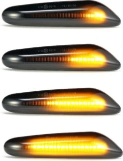 Merkloos LED Dynamic Zijknipperlichten Voor BMW E90 E91 E92 E93 E60 E87 E82 E46 – Smoke / Zwart