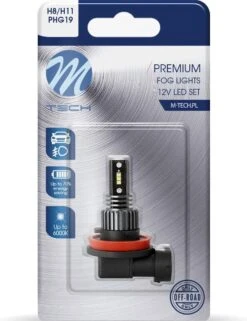 M-Tech LED - H11 / H8 12V 6W - Premium - 6x LED Diode - Wit - Enkel - Alleen Geschikt Voor Mistlampen
