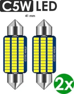 Merkloos C5W LED 41 Mm Auto (2 Stuks) CANbus - Helder Wit 6000 K - 6500 K - Kenteken & Interieur Verlichting - Witte Led Lampen