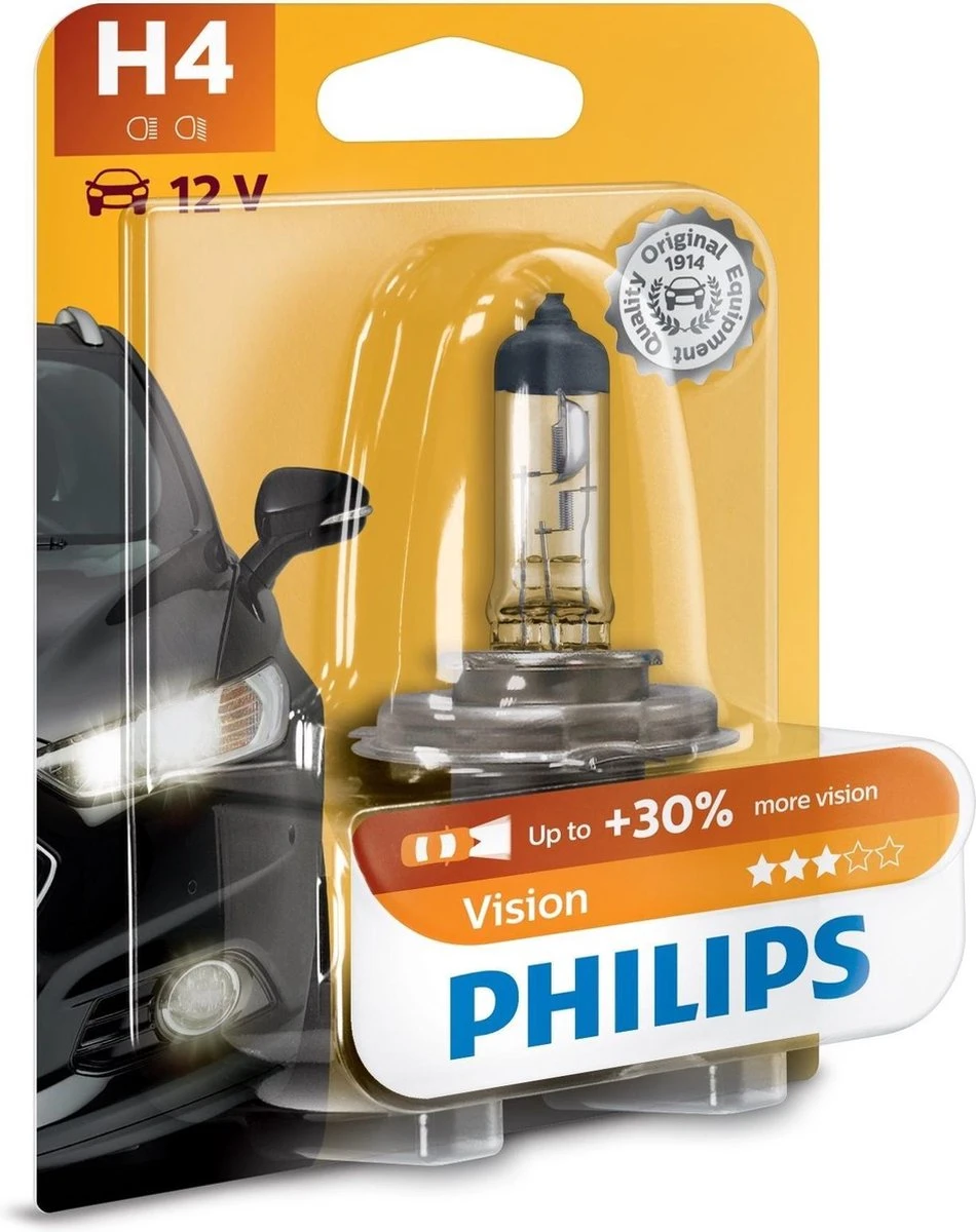 Philips Vision Halogeenlamp - H4 Autolamp - 12V 10 Philips Vision Halogeenlamp - H4 Autolamp - 12V - Afbeelding 8